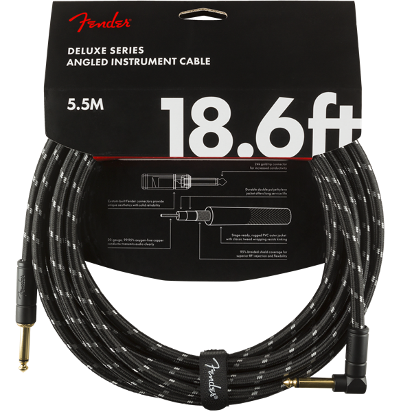 Fender Deluxe Series Instrument Cable, Angle (18.6ft)