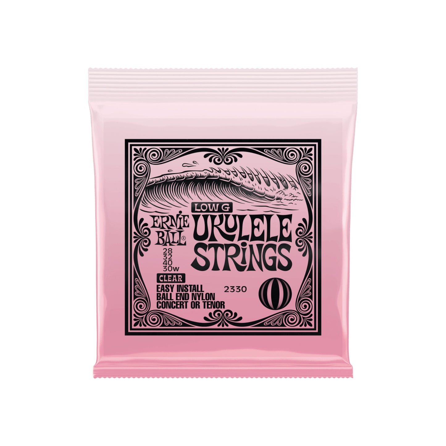 Ernie Ball Concert & Tenor Nylon Ball End Ukulele Strings Wound G - Clear