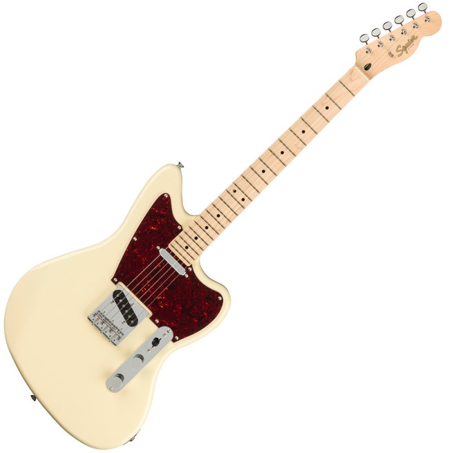 Fender Squier Paranormal Offset Telecaster Solidbody Electric Guitar - Olympic White with Tortoiseshell Pickguard