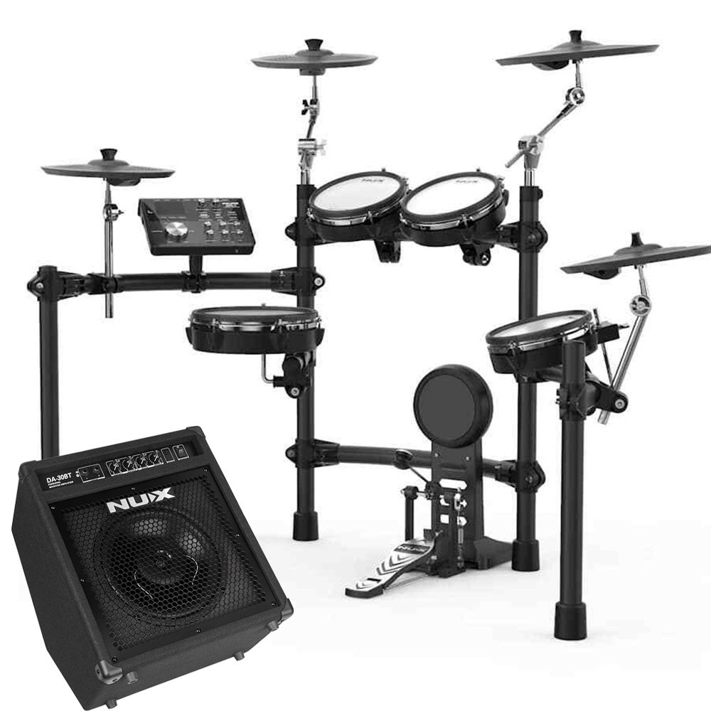 Nux DM7X Electronic Drum Kit with Nux DA30BT Speaker
